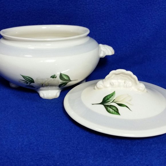 Homer Laughlin Nautilus Grey Gardenia Footed Sugar Bowl and Creamer Set - Picture 6 of 10